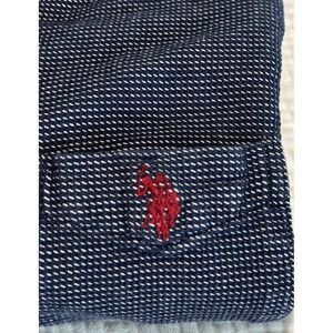 US Polo Assn. Mens Button Down Short Sleeve Shirt Blue‎ Pattern Casual